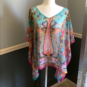 Colorful, flowy blouse